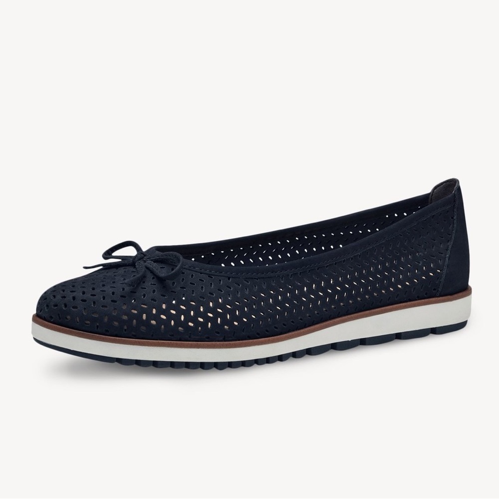 Tamaris Black Leather Ballerinas Flats EU Size 40/ US Size 8.5